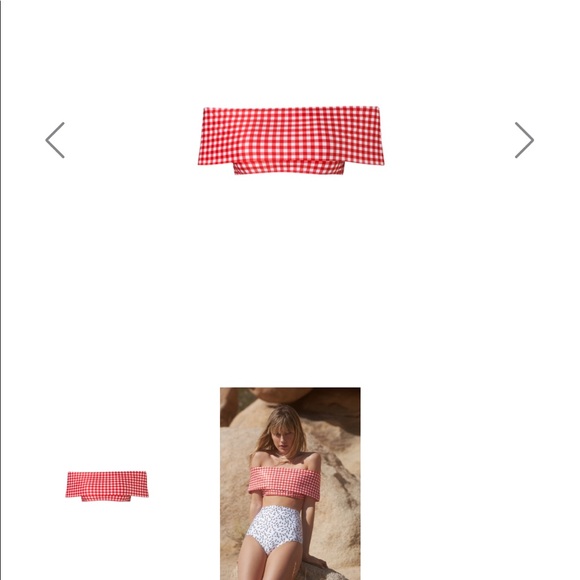 🏖 Verdelimon Tottori Red Picnic Bathing Suit Top - NWT 🏖 - Picture 2 of 6